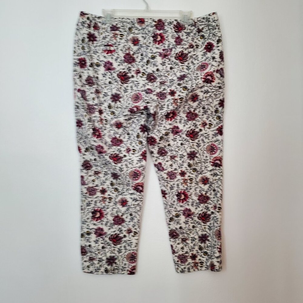 Loft Women's Ankle Pants Size 14 Floral The Riviera Pant - Picture 8 of 11